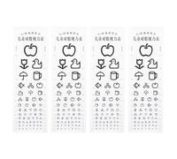 HAKIDZEL Set 4 Pezzi Grafici Test Visivo in Pvc Nero, Facile da Usare, Misura la Vista, per Scuole e Piccoli Ospedali, Tabelle Oculari da Parete Standard