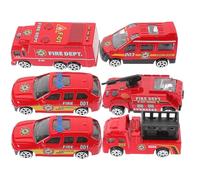 HAKIDZEL Set 6 Pezzi Auto Giocattolo a Traino in Lega - Modelli Camion dei Pompieri Controllo Inerziale, Giocattoli di Simulazione, Regalo per Feste e Decorazione Stile Stile Casuale