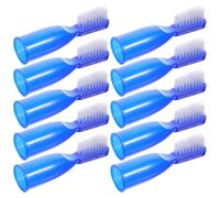 HAKIDZEL Set da 10 Spazzolini da Denti a Dito Mini in Plastico Blu, Morbidi e Compatti per Pulizia Orale, per Prigione e Uso Personale
