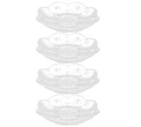HAKIDZEL Set di 4 Sottopiatti in Vetro per Tazze da Tè, Multipurpose e Resistenti All'acqua, per Ristoranti e Sale da Tè