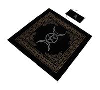 HAKIDZEL Set e Design Decorativo Nero Sacchetto e Tovaglia 1 Pezzo per Tarocchi con Stampa Chiara per Gioco di Tarocchi e Spazio Sacro