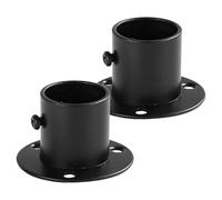 HAKIDZEL Staffa di Montaggio a Parete in Acciaio Inox 304 per Asta da Doccia e Guardaroba, Supporto Flangia Nero 25mm, 2 Pezzi, Porta-asta Portasciugamani Salvaspazio per Bagno e Armadio