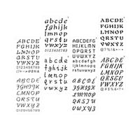 HAKIDZEL Stencil Lettere e Numeri Fai da Te in Pet 8 Pezzi Resistenti Non Deformabili Kit Modello per Disegno Artistico e Calligrafia