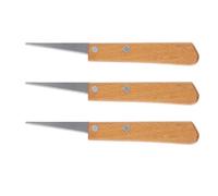 HAKIDZEL Strumenti Multifunzionali per Modellare Argilla in Acciaio Inossidabile Set di 3 Coltelli Manico in Legno per Progetti DIY e Riparazioni Veloci
