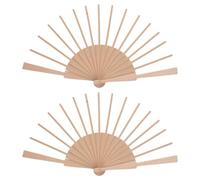 HAKIDZEL Struttura in Legno per Ventaglio 2 Pezzi, Stecche per Ventagli Fai da Te, Resistente alla Deformazione, Tela Bianca per Creatività, Progetto Pieghevole DIY Elegante e Vintage