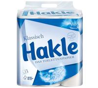 Hakle carta igienica "bianco classico" 3 strati, 1 confezione.