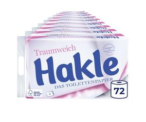 Hakle Carta igienica da sogno - 72 rotoli, pulizia delicata per il benessere