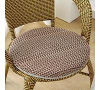 Haklein Cuscino rotondo rimovibile con cerniera, lavabile, filo di cotone, per sedia da pranzo, casa, ristorante, giardino, ufficio, fondo antiscivolo (diametro 40 cm, M)