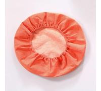 Haklein Federa per cuscino rotondo in paglia, rimovibile, per meditazione, con fondo elastico, di grandi dimensioni, copertura per sgabello da pavimento, copertura per poggiapiedi (arancione, diametro