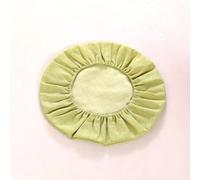 Haklein Fodera rimovibile per cuscino da pavimento, rotondo, in cotone e lino, per meditazione, cuscino in paglia intrecciata, protezione per poggiapiedi, colore verde, diametro 60 cm, altezza 10 cm