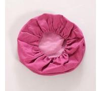 Haklein Fodera rimovibile per cuscino da pavimento, rotondo, in cotone e lino, per meditazione, cuscino in paglia intrecciata, protezione per poggiapiedi, colore rosa, diametro 40 cm, altezza 10 cm