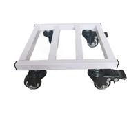 Haklein Portavaso in metallo con ruota, resistente, con ruote girevoli a 360 gradi, supporto per fioriera, per acquario, secchio per bevande, mobili (20 x 20 cm, bianco, 200 kg)