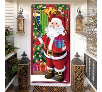 HAKOTOM Coperta Porta Babbo Natale 184x90cm Decorazioni Natale