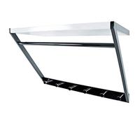 HAKU Appendiabiti da Parete con ripiano Pannello Appendiabiti, Barra con Ganci con Telaio in Acciaio Cromato Scuro in Antracite, con Asta Appendiabiti e 6 pomelli, Dim.: L 60 x A 40 x P 29 cm