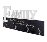 HAKU Möbel Appendiabiti da parete cromo, bianco, MDF - Dim. L 50 cm x A 29 cm x P 7 cm, Stile Moderno