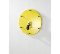 HAKU Appendiabiti da parete cromo, giallo, MDF, metallo - Dim. P 5 cm x Ø 35 cm, Stile Moderno