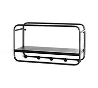 HAKU Appendiabiti da parete nero, metallo - Dim. L 45 cm x A 25 cm x P 15 cm, Stile Moderno