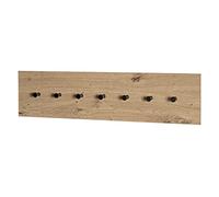 HAKU Appendiabiti da Parete rovere chiaro, nero, MDF, Metallo - Dim: L 80 x A 20 x P 5 cm, Stile: Moderno