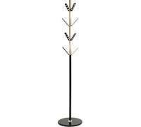 HAKU Appendiabiti, natura, nero, marmo, legno massiccio, metallo - Dim.: P 179 x Ø 37 cm, Stile: Moderno