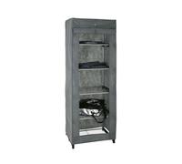 HAKU Möbel Armadio in tessuto alu, grigio, nero, Plastica, metallo, tessuto non tessuto - Dim. L 60 cm x A 173 cm x P 50 cm, Stile Moderno