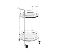 HAKU Möbel Carrello di servizio cromo, Metallo, specchio - Dim. A 80 cm x Ø 48 cm, Stile Art Deco