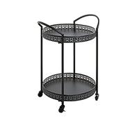 HAKU Möbel Carrello di servizio nero, metallo - Dim. L 51 cm x A 71 cm x P 42 cm, Stile Art Deco