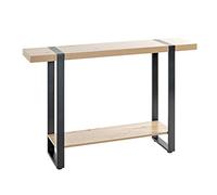 HAKU Consolle rovere chiaro, nero, Metallo, Pannello di truciolato - Dim: L 120 x A 82 x P 30 cm, Stile: Moderno