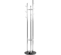 HAKU Möbel Appendiabiti Cromo, Nero, Metallo, Vetro di Sicurezza 10 mm - Dim. A 183 cm x Ø 40 cm, Stile Moderno