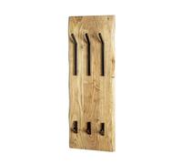 HAKU Möbel Appendiabiti da parete acacia, nero, Legno massiccio, metallo - Dim. L 36 cm x A 100 cm x P 12 cm, Stile Collettivo Urbano