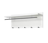HAKU Möbel Appendiabiti da Parete, Cromato, Bianco, in Metallo, Dimensioni L 75 x A 30 x P 26 cm, Stile Moderno