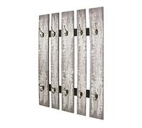 HAKU Möbel Appendiabiti da parete grigio, MDF, metallo - Dim. L 65 cm x A 100 cm x P 9 cm, Stile Industriale