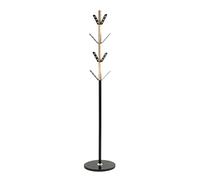 HAKU Möbel Appendiabiti, natura, nero, marmo, legno massiccio, metallo - Dim.: P 179 x Ø 37 cm, Stile: Moderno
