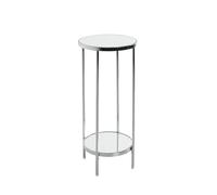 HAKU Möbel Colonna floreale cromo, Metallo, specchio - Dim. A 66 cm x Ø 28 cm, Stile Art Deco