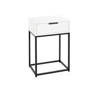 HAKU Möbel Consolle, Consolle notturna, nero, bianco, metallo, pannello di truciolato - Dim.: L 40 x A 60 x P 28 cm, Stile: Moderno
