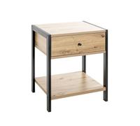 HAKU Möbel Consolle rovere chiaro, nero, MDF, Metallo - Dim: L 48 x A 60 x P 43 cm, Stile: Moderno