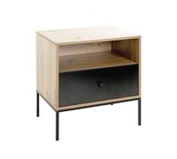 HAKU Möbel Consolle rovere chiaro, nero, MDF, Metallo - Dim: L 55 x A 60 x P 42 cm, Stile: Moderno