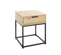 HAKU Möbel Consolle rovere chiaro, nero, Metallo, Pannello di truciolato - Dim: L 40 x A 50 x P 40 cm, Stile: Moderno