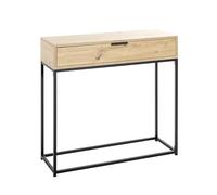 HAKU Möbel Consolle, rovere, nero, metallo, pannello di truciolato - Dim.: L 80 x A 77 x P 28 cm, Stile: Moderno