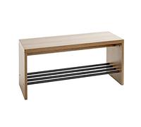 HAKU Möbel Panca per scarpe rovere, nero, MDF, metallo - Dim. L 80 cm x A 40 cm x P 30 cm, Stile Moderno