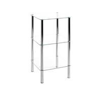 HAKU Möbel Scaffale cromo, Metallo, vetro di sicurezza - Dim. L 39 cm x A 77 cm x P 39 cm, Stile Moderno