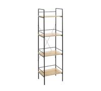 HAKU Möbel Scaffale rovere chiaro, nero, MDF, Metallo - Dim: L 34 x A 130 x P 27 cm, Stile: Moderno