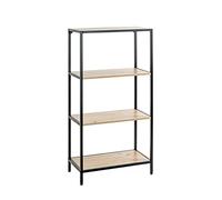 HAKU Möbel Scaffale rovere chiaro, nero, MDF, Metallo - Dim: L 64 x A 129 x P 35 cm, Stile: Moderno