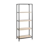 HAKU Möbel Scaffale rovere chiaro, nero, MDF, Metallo - Dim: L 64 x A 167 x P 35 cm, Stile: Moderno