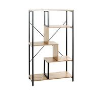 HAKU Möbel Scaffale rovere chiaro, nero, MDF, Metallo - Dim: L 74 x A 132 x P 35 cm, Stile: Moderno