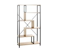 HAKU Möbel Scaffale rovere chiaro, nero, MDF, Metallo - Dim: L 84 x A 163 x P 35 cm, Stile: Moderno