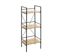 HAKU Möbel Scaffale rovere, nero, MDF, metallo - Dim. L 34 cm x A 96 cm x P 27 cm, Stile Moderno