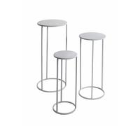 HAKU Möbel - Set di 3 colonne portafiori, di colore grigio, in metallo, da L 20/25/30 x A 50/60/70 x P 20/25/30 cm, in stile moderno
