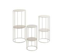 HAKU Möbel Set di 3 Colonne portafiori grigio cashmere, Metallo - Dim: A 45/57/70 x Ø 21/25/28 cm, Stile: Moderno