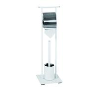HAKU Möbel Set per WC cromo, bianco, metallo - Dim. L 20 cm x A 69 cm x P 20 cm, Stile Moderno