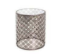 HAKU Möbel Tavolino bronzo, Metallo, vetro di sicurezza 8 mm - Dim. A 45 cm x Ø 38 cm, Stile Art Deco